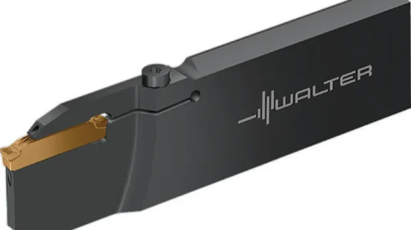 Lamă de debitare armată Walter Tools Groov-tec GD G5041 pregătită pentru operațiuni de grooving pe un strung CNC