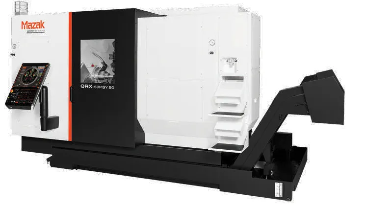 Centru de strunjire și prelucrare Mazak QRX-50MSY SG cu panou de control avansat expus la AMB 2026